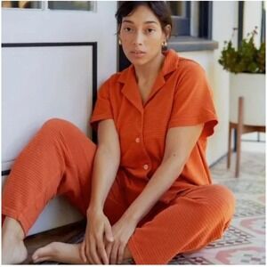 Big Bud Press Honeycomb Pantry Button Up Shirt Orange Size XXS